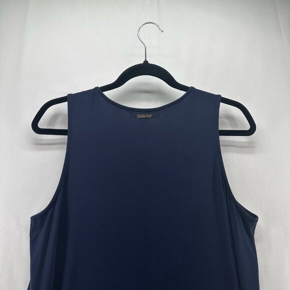 Michael Kors Tank Top Womens Size M Tunic Layered V-Neck Sleeveless Shell Blue - Picture 5 of 11